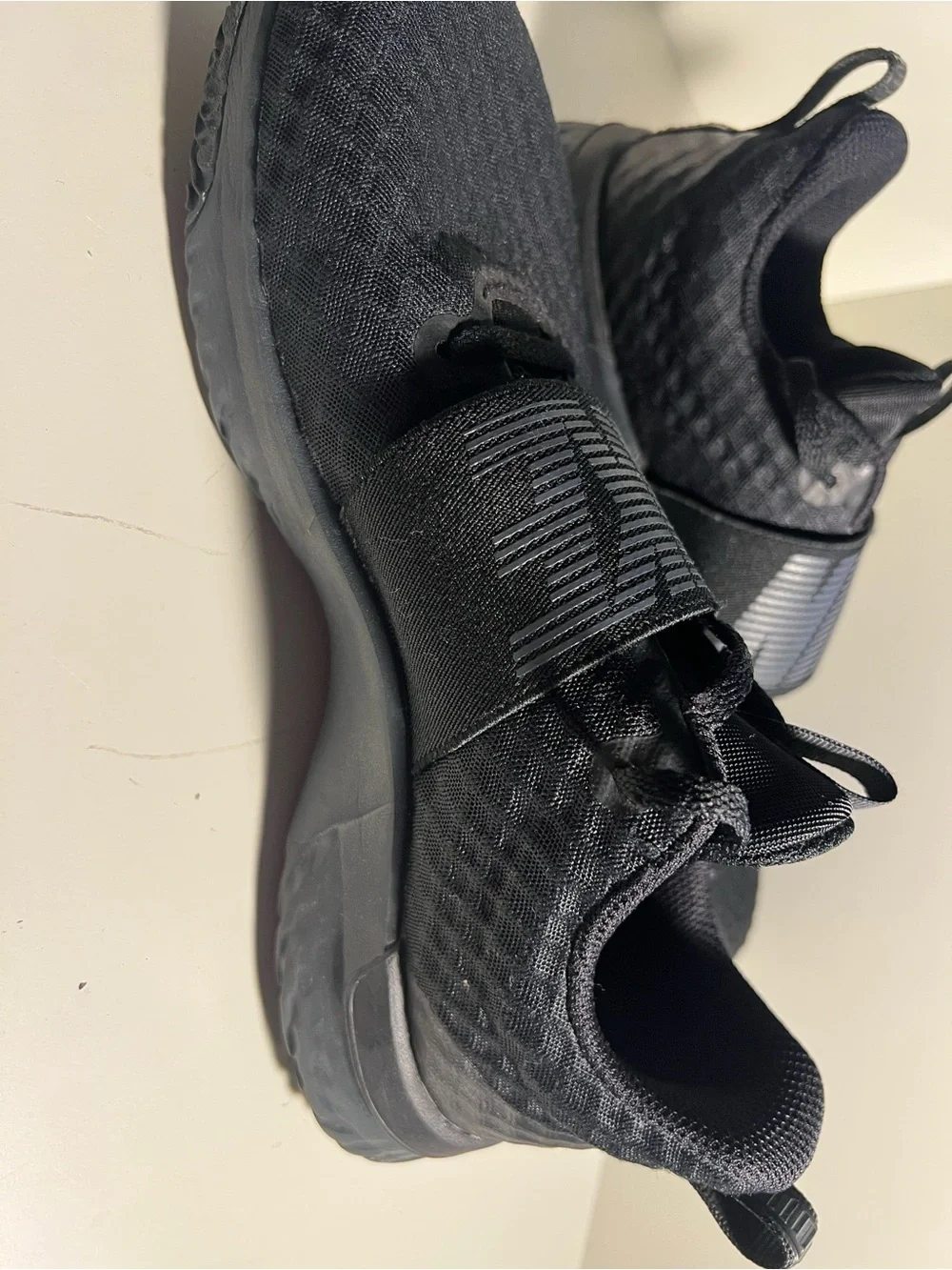 Nike Men's Black Athletic Training Shoes with Hook-and-Loop Strap